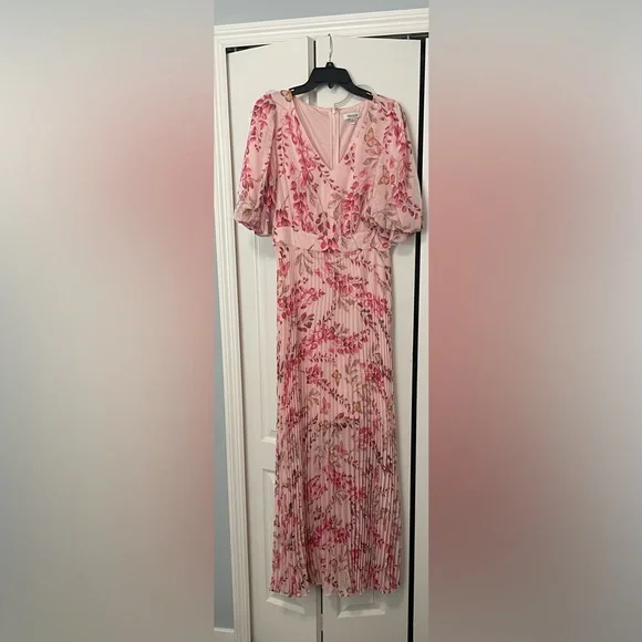 Kensie Women’s Pink Butterfly Floral Maxi Dress - Picture 2 of 6